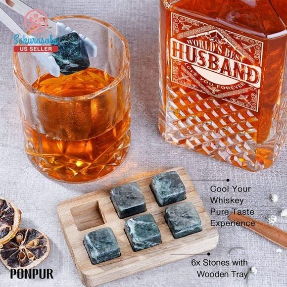 Gifts for Men Husband Decanter Set with 2 Whisky Glasses Cool Anniversary Father - Picture 7 of 8